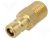 Connector; connector pipe,with valve; max.10bar; Seal: FPM 