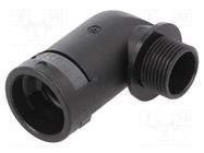 90° angled connector; Thread: metric,outside; polyamide 6; black 