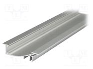 Profiles for LED modules; natural; L: 2m; FLAT8; aluminium TOPMET