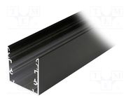 Profiles for LED modules; black; L: 1m; PHIL53; aluminium; surface TOPMET