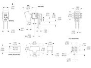 90° VERTICAL PCB ROCKER SWITCH DPDT (ON)-OFF-(ON)