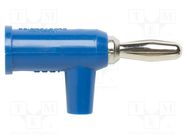 Connector: 4mm banana; plug; 15A; 60VDC; blue; non-insulated; brass POMONA