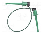 Test lead; 60VDC; 30VAC; 5A; clip-on hook probe,both sides; green POMONA