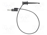 Test lead; 60VDC; 30VAC; 5A; clip-on hook probe,banana plug 4mm POMONA