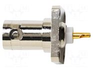 Connector: BNC; female; 75Ω; flange (4 holes); 12.7mm; -65÷165°C POMONA