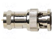 Adapter; BNC male,F plug; 75Ω; 31mm; straight; -40÷65°C POMONA