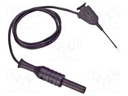 Test lead; 70VDC; 33VAC; 1A; banana plug 2mm,aligator clip; black 