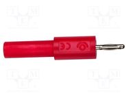 Connector: 2mm banana; adapter; 36A; 70VDC; red; plug-in; 4mm POMONA