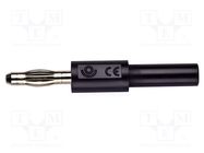 Connector: 4mm banana; adapter; 10A; 70VDC; black; non-insulated POMONA