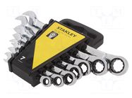 Wrench-set; rattle,combination spanner; 7pcs. STANLEY