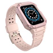 Protect Strap Band Band with Case for Apple Watch 7 / SE (41/40 / 38mm) Case Armored Watch Cover Pink, Hurtel