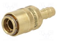 Quick connection coupling; straight; max.15bar; brass; Seal: FPM PNEUMAT