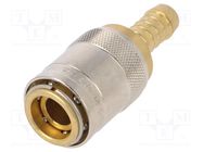 Quick connection coupling; straight; max.15bar; brass; Seal: FPM PNEUMAT