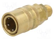 Quick connection coupling; straight; max.15bar; brass; Seal: FPM PNEUMAT