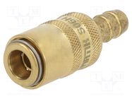 Quick connection coupling; straight; max.10bar; brass; Seal: FPM PNEUMAT