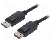 Cable; DisplayPort 1.2; DisplayPort plug,both sides; 0.5m; black QOLTEC