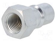 Quick connection coupling; max.230bar; G 1"; zinc plated steel 