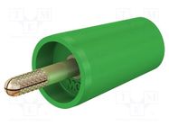 Connector: 4mm banana; adapter; 32A; green; 42mm; gold-plated STÄUBLI