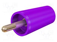 Connector: 4mm banana; adapter; 32A; violet; 42mm; gold-plated STÄUBLI