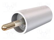 Connector: 4mm banana; adapter; 32A; white; 42mm; gold-plated STÄUBLI