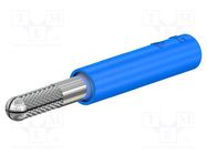 Connector: 4mm banana; adapter; 25A; blue; 40.5mm; nickel plated STÄUBLI