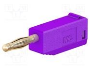 Connector: 2mm banana; plug; 10A; 30VAC; 60VDC; violet; gold-plated STÄUBLI