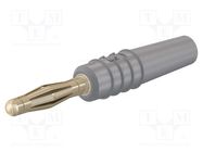 Connector: 2mm banana; plug; 10A; 30VAC; 60VDC; grey; gold-plated STÄUBLI