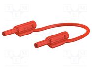 Test lead; 10A; banana plug 2mm,both sides; Urated: 600V; red STÄUBLI