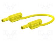 Test lead; 10A; banana plug 2mm,both sides; Urated: 600V; yellow STÄUBLI