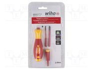 Kit: screwdrivers; torque,insulated; 1kVAC; Size: SL/PZ1,SL/PZ2 WIHA