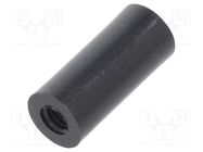 Spacer sleeve; cylindrical; polyamide; M4; L: 18mm; Øout: 8mm; black 