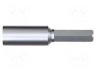 Screwdriver bit; 6-angles socket; Socket size: 4mm; HEX 1/8" WIHA