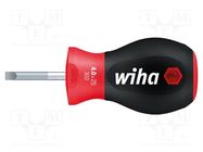 Screwdriver; slot; 6,5x1,2mm; Stubby SoftFinish® WIHA