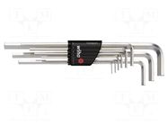 Wrench-set; hex key; Chrom-vanadium steel; Plating: nickel; 9pcs. WIHA