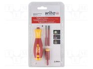 Kit: screwdrivers; torque,insulated; 1kVAC; Size: SL/PZ1,SL/PZ2 WIHA