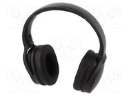 Wireless headphones with microphone; black; 20Hz÷22kHz; 64Ω QOLTEC