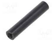 Spacer sleeve; cylindrical; polyamide; M3; L: 30mm; Øout: 6mm; black DREMEC