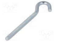 Hook; angular; steel; zinc; Thread len: 80mm; Overall len: 120mm DROMET