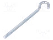 Hook; angular; steel; zinc; Thread len: 120mm; Overall len: 160mm DROMET