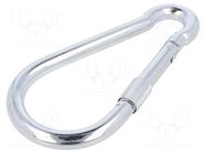 Carabiner; steel; for rope; L: 200mm; zinc; 15mm; with protection DROMET