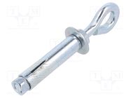 Hook; ring,with a anchor; steel; zinc; Thread len: 51mm DROMET