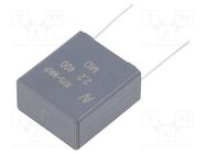 Capacitor: polypropylene; R75; 2.2uF; 26.5x29.5x14.5mm; THT; ±5% KEMET