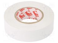 Tape: electrical insulating; W: 19mm; L: 20m; Thk: 0.13mm; white SCAPA