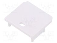 Cap for LED profiles; white; 2pcs; ABS; with hole TOPMET