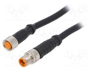 Connection lead; M8; PIN: 3; 0.6m; plug; 50VAC; 4A; 0800; -25÷80°C LUTRONIC