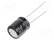 Capacitor: electrolytic; THT; 470uF; 25VDC; Ø10x12.5mm; Pitch: 5mm PANASONIC