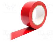 Tape: marking; red; L: 33m; W: 50mm; self-adhesive; Thk: 0.15mm; vinyl 