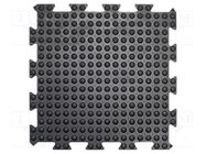 Anti fatigue mat; Width: 0.5m; L: 0.5m; rubber; black; Thk: 13.5mm COBA EUROPE