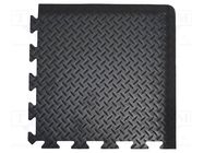 Anti fatigue mat; Width: 0.5m; L: 0.5m; foam,PVC; black; Thk: 14mm COBA EUROPE