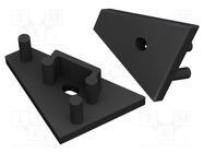 Cap for LED profiles; black; 2pcs; ABS; GEN2,with hole; CORNER10 TOPMET